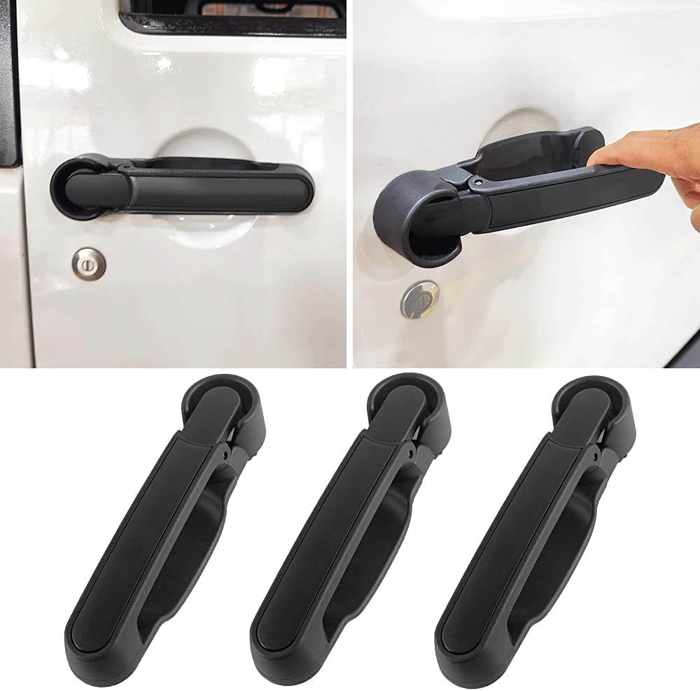 Door Handles Kit & Tailgate Handle For 2007-2018 Jeep Wrangler Jk Jku No Button Pressed Release 3Pcs